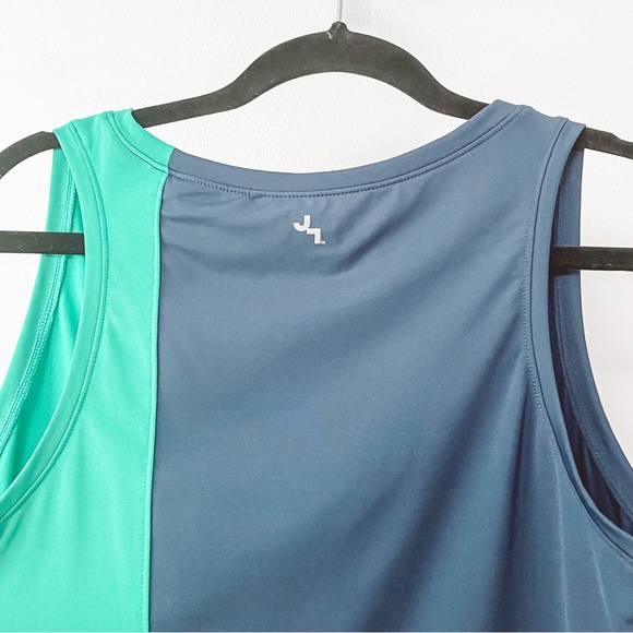 JoyLab Casual Fall Asymmetrical Color Block Work Out Athletic Tank Top Blue - Picture 4 of 6